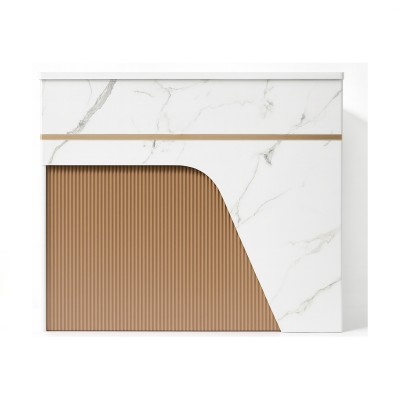 Mostrador recepcion mármol madera