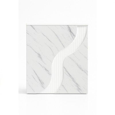 Mostrador recepcion decorativo de mármol y ranuras